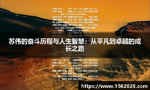 苏伟的奋斗历程与人生智慧：从平凡到卓越的成长之路